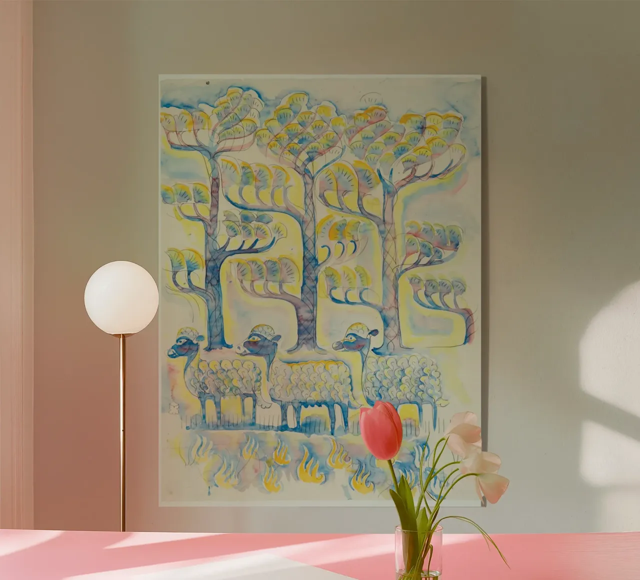 Pecore e pini plexiglass da Damian Jackson