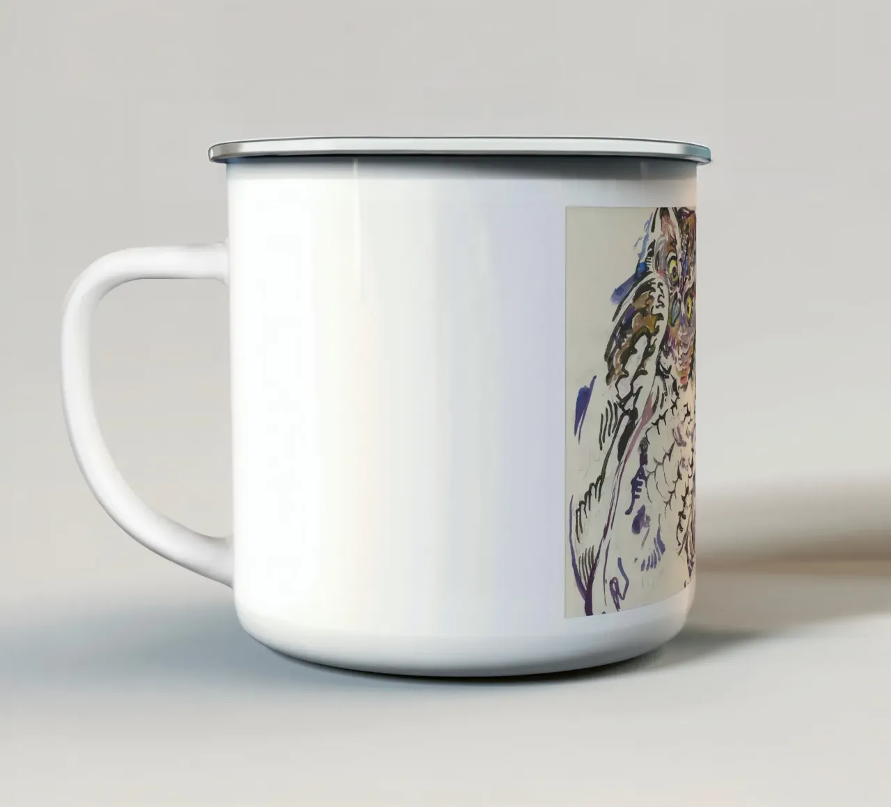 Terrore Il Piccolo Diavolo tazza in smalto da Damian Jackson