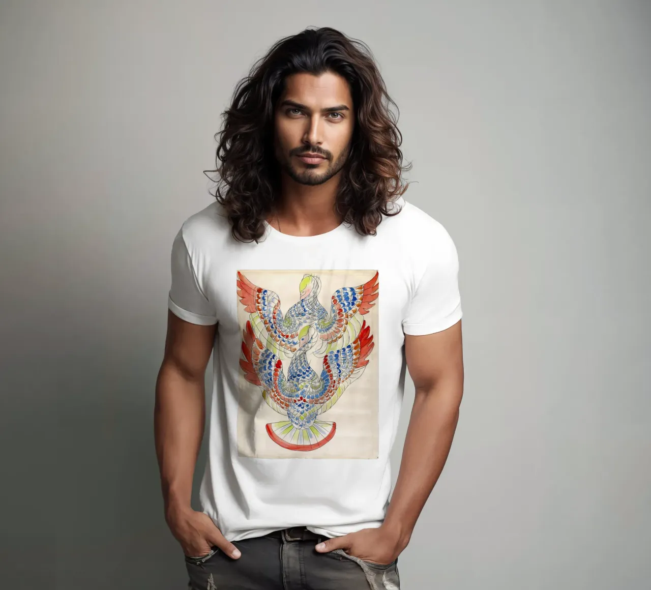 Due pellicani in volo t-shirt da Damian Jackson