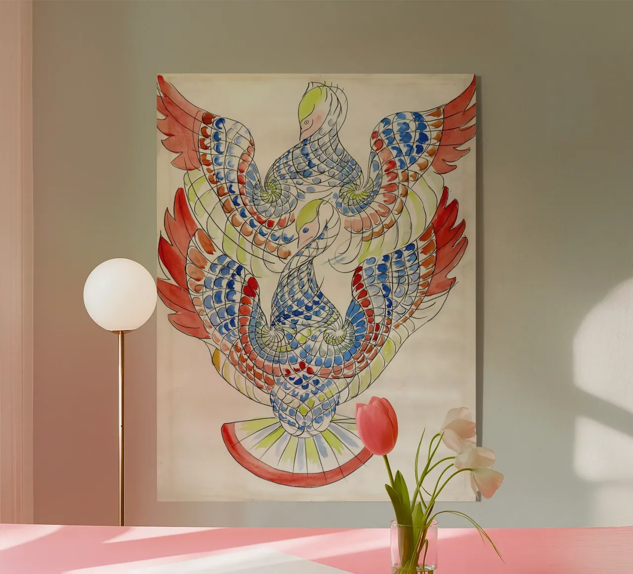 Due pellicani in volo plexiglass da Damian Jackson