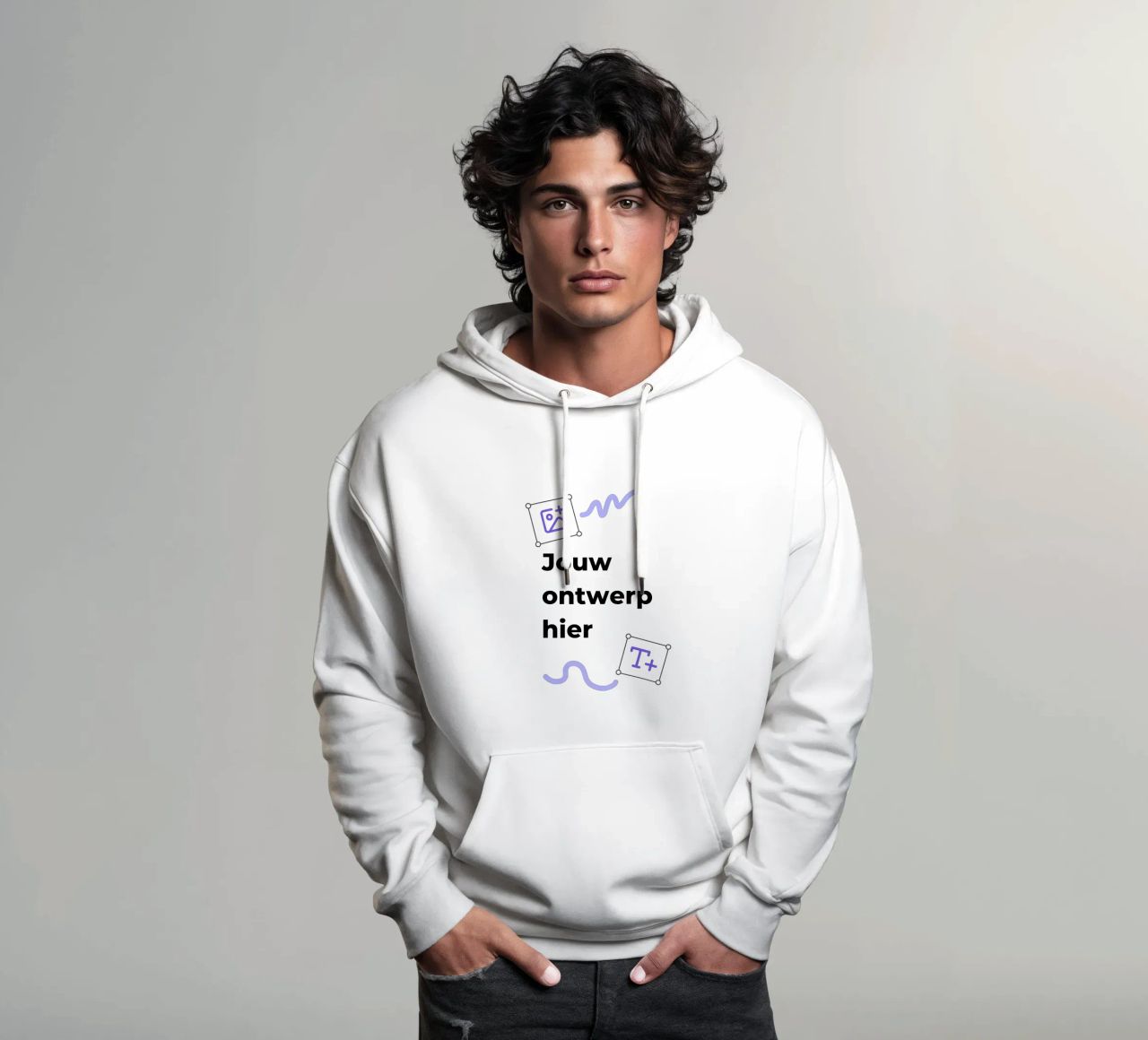 Jouw ontwerp hier felpa con cappuccio da JUNIQE
