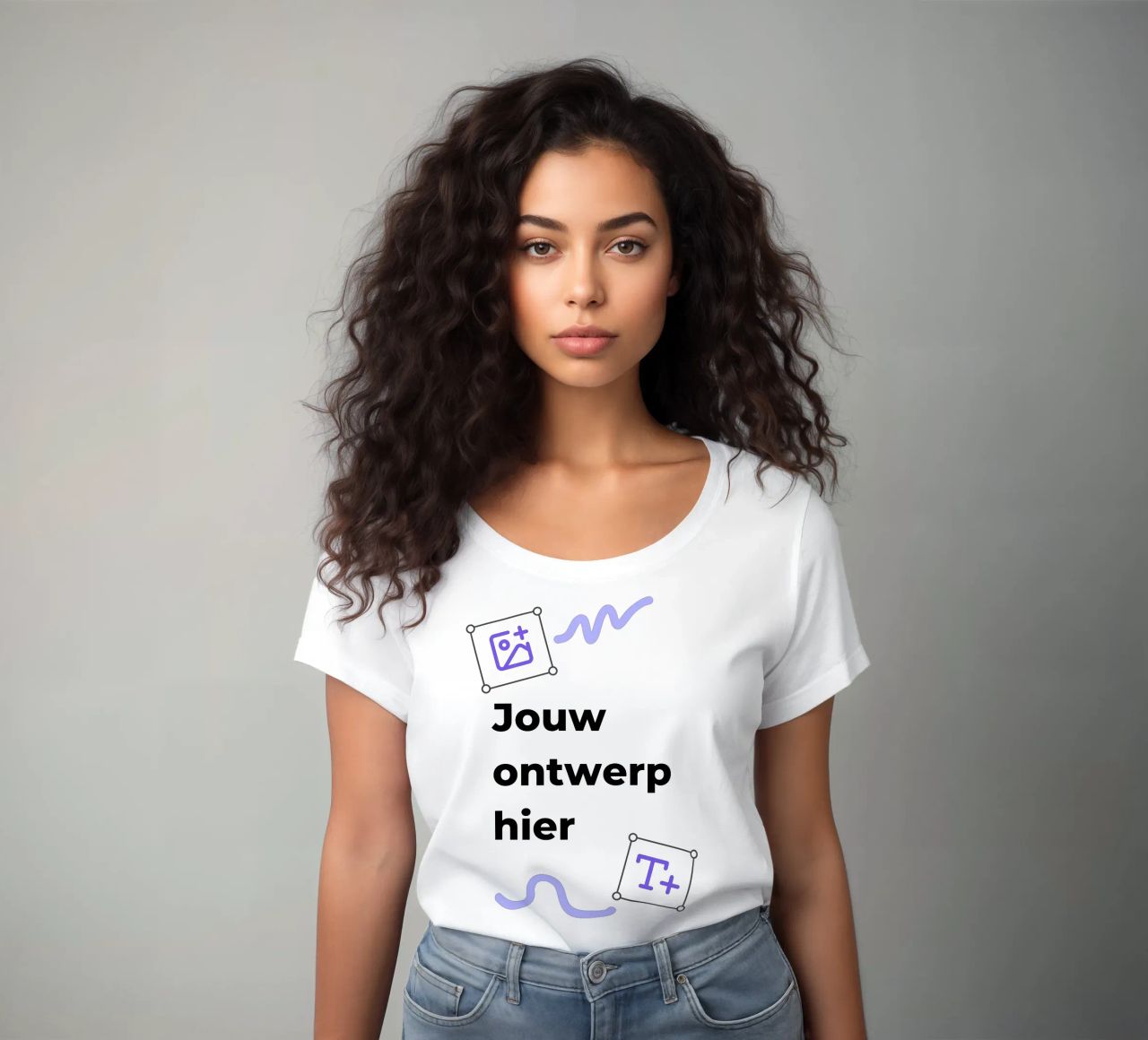 Jouw ontwerp hier dames t-shirt getailleerd van JUNIQE