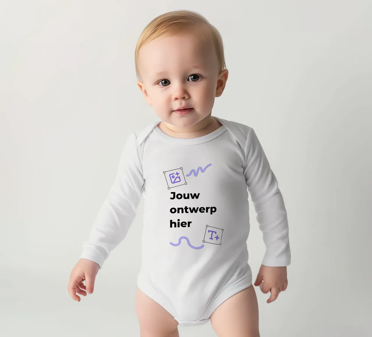 Jouw ontwerp hier babyrompertje lange mouwen van JUNIQE