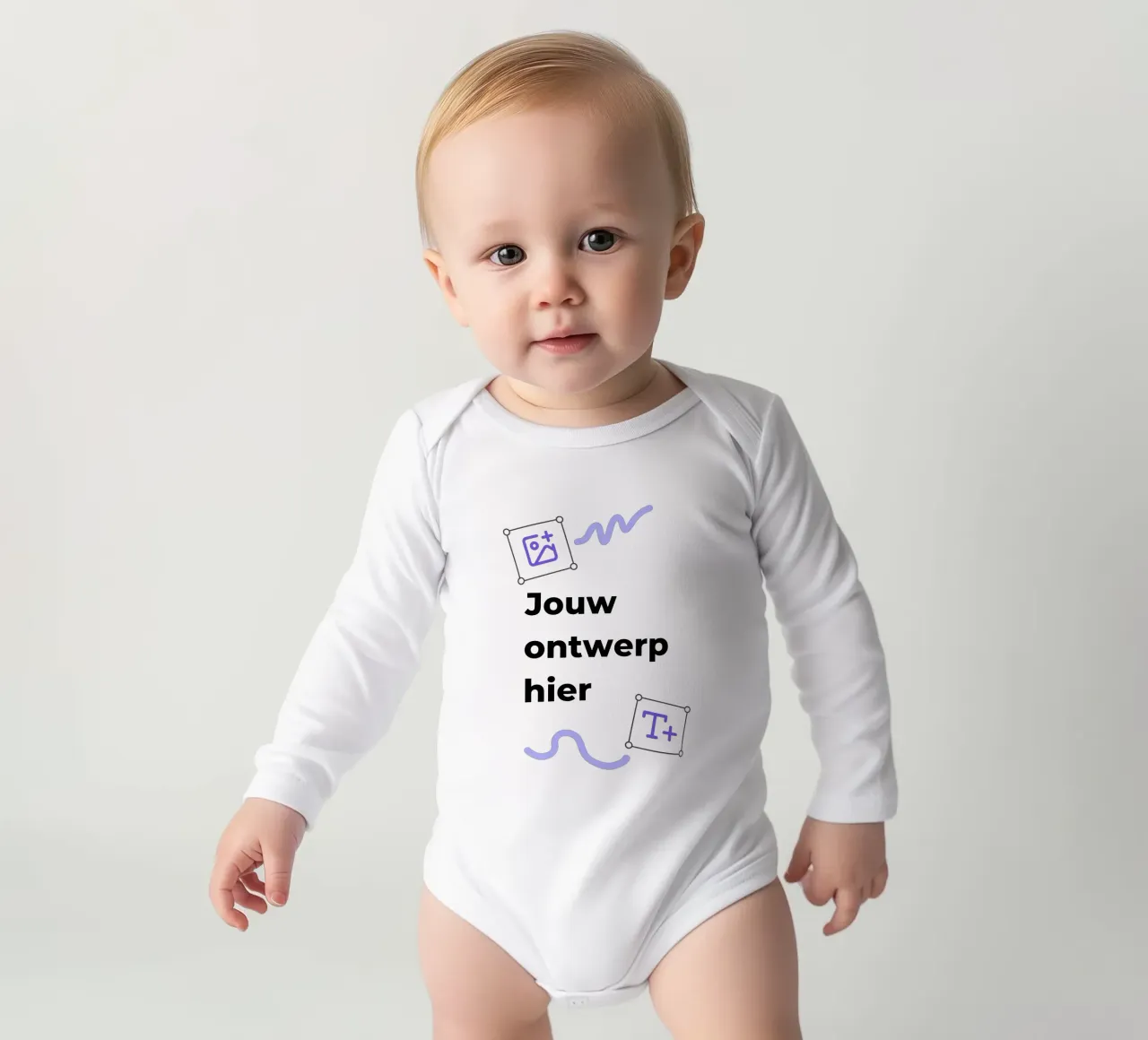 Jouw ontwerp hier babyrompertje lange mouwen van JUNIQE