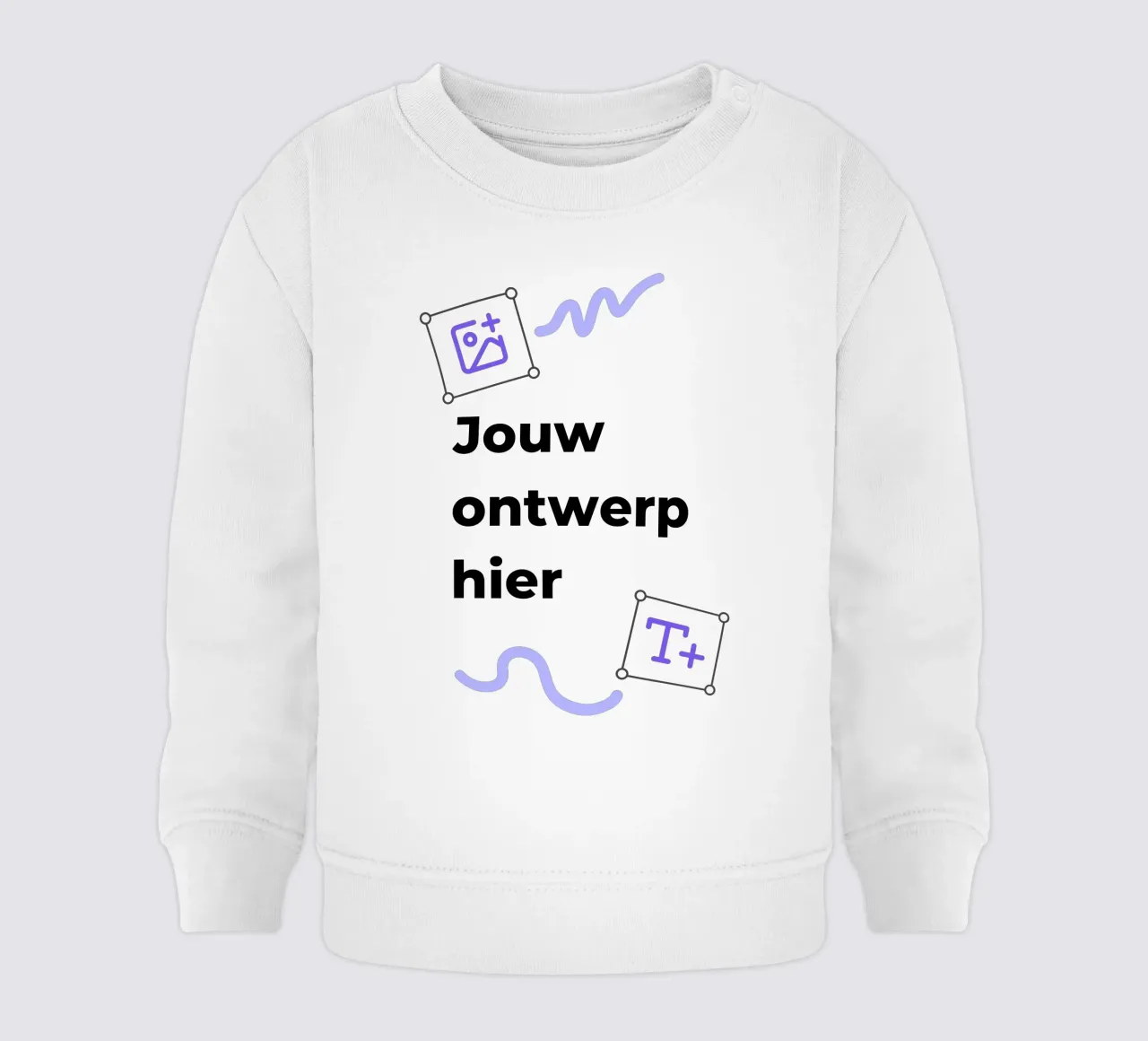 Jouw ontwerp hier baby sweatshirt by JUNIQE