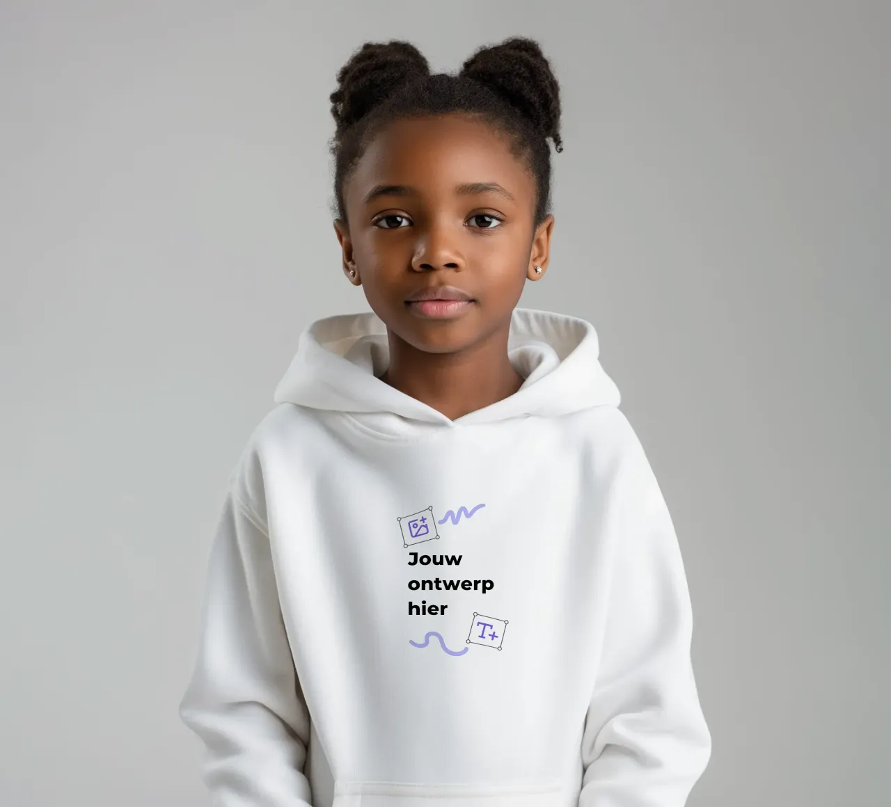 Jouw ontwerp hier kids hoodie by JUNIQE