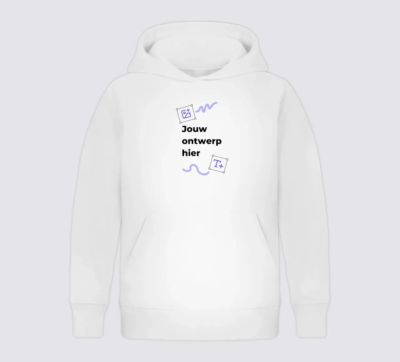Jouw ontwerp hier kids hoodie by JUNIQE