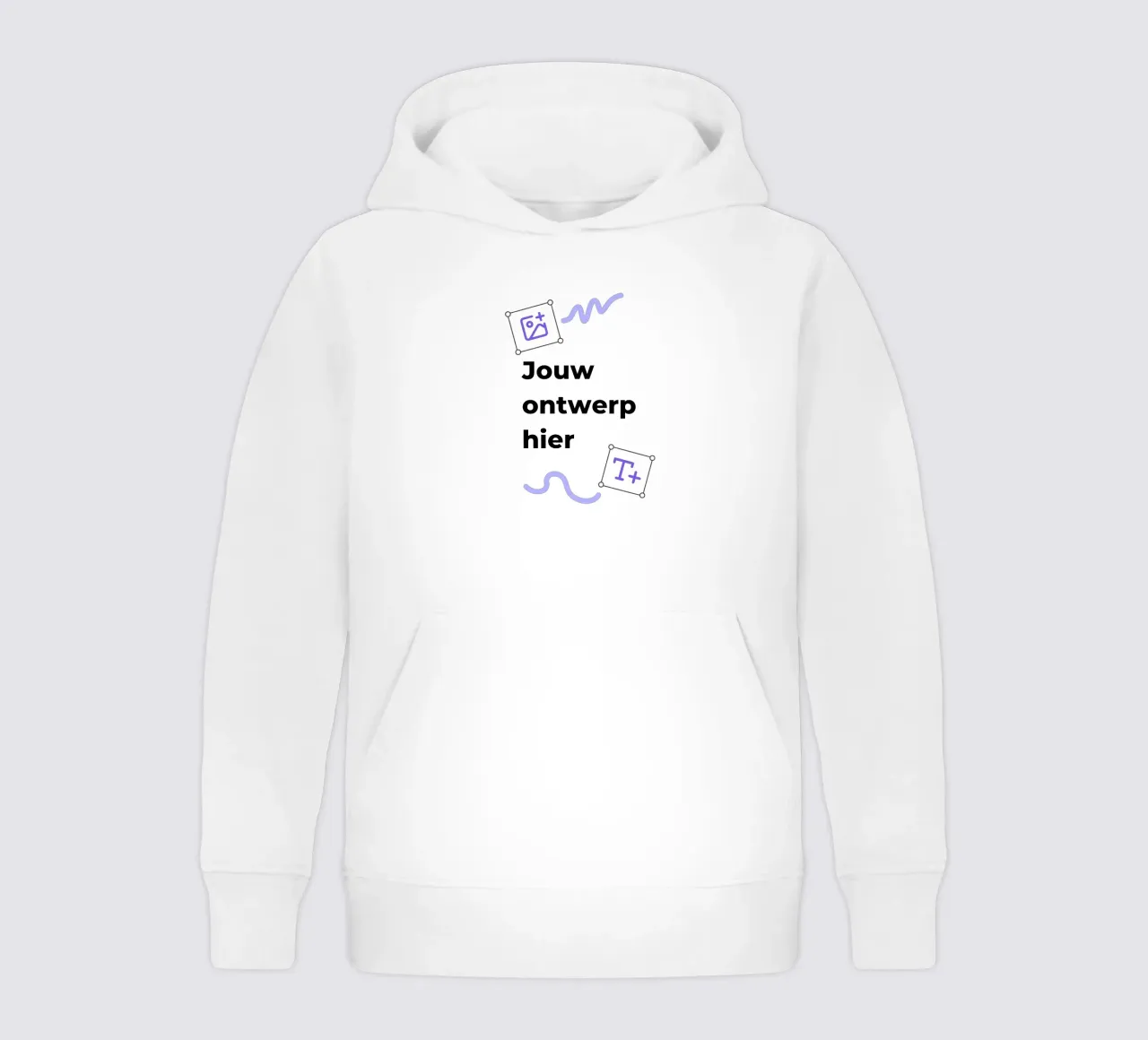 Jouw ontwerp hier kids hoodie by JUNIQE