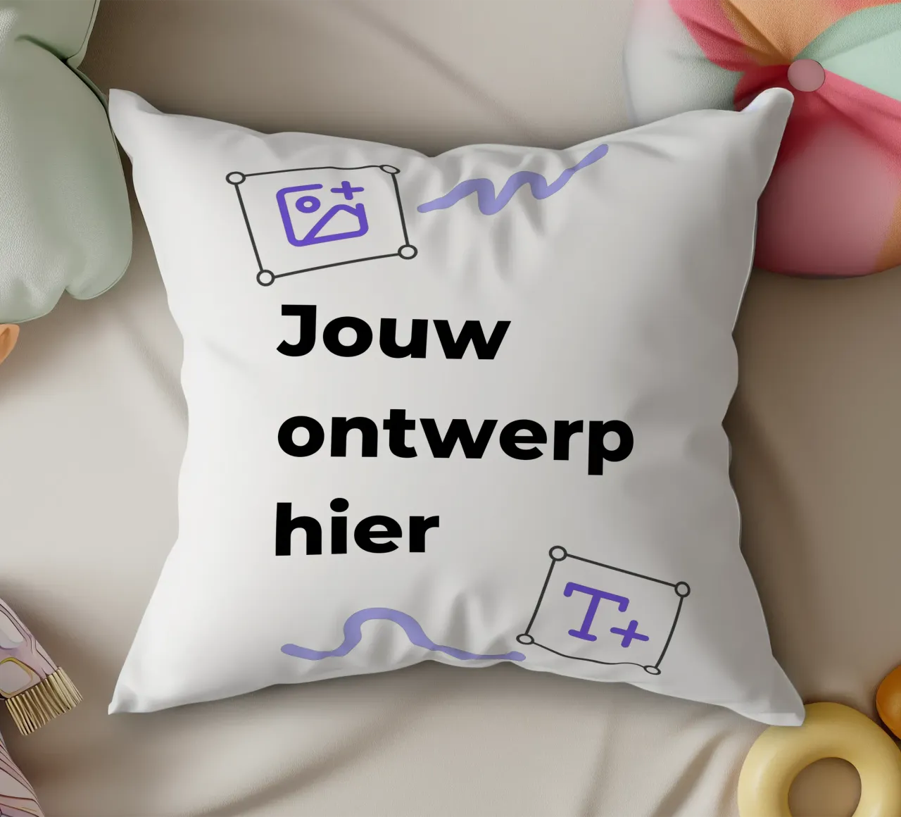 Jouw ontwerp hier kussen van JUNIQE