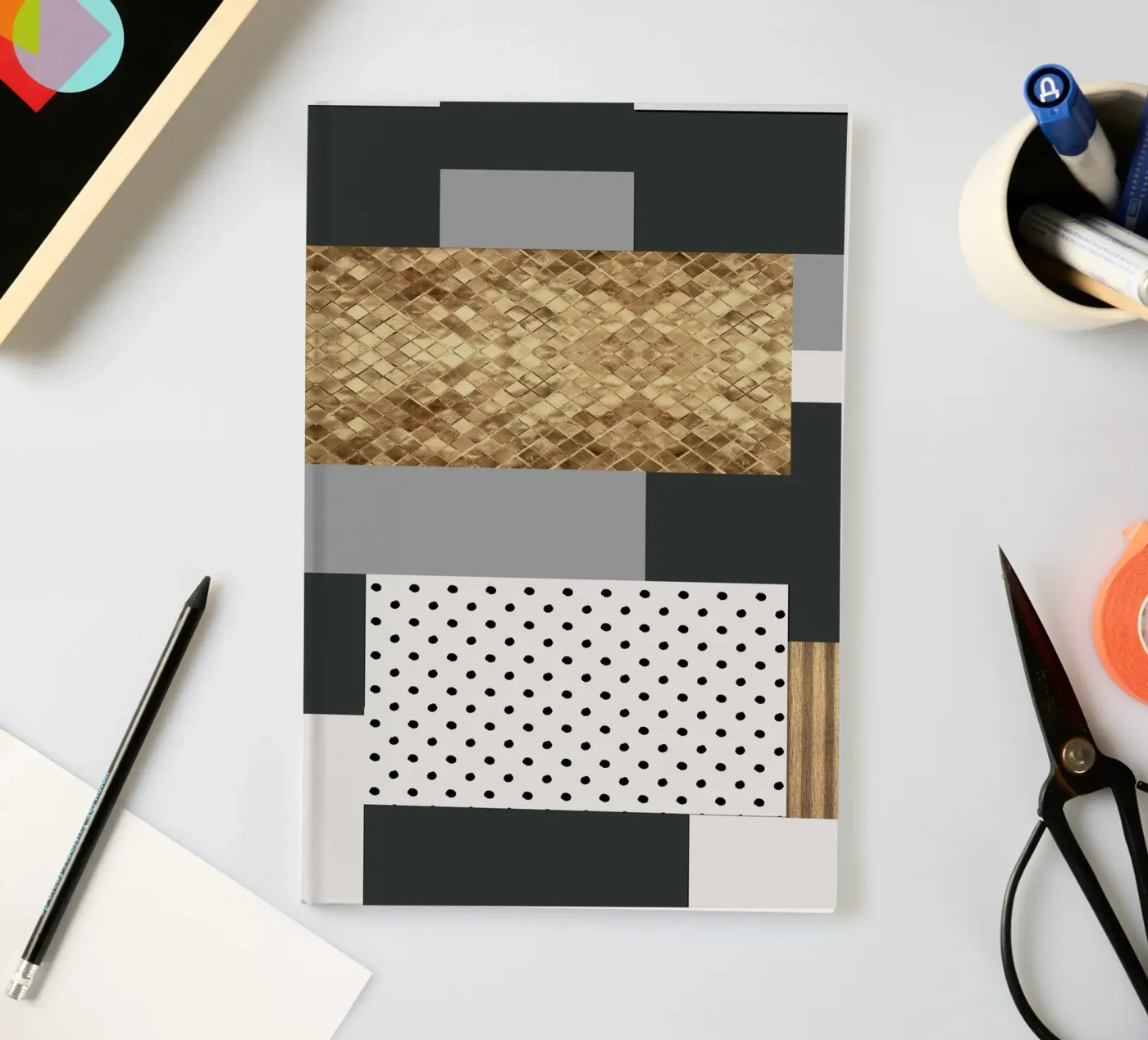 gray abstract notebook by vintageshop
