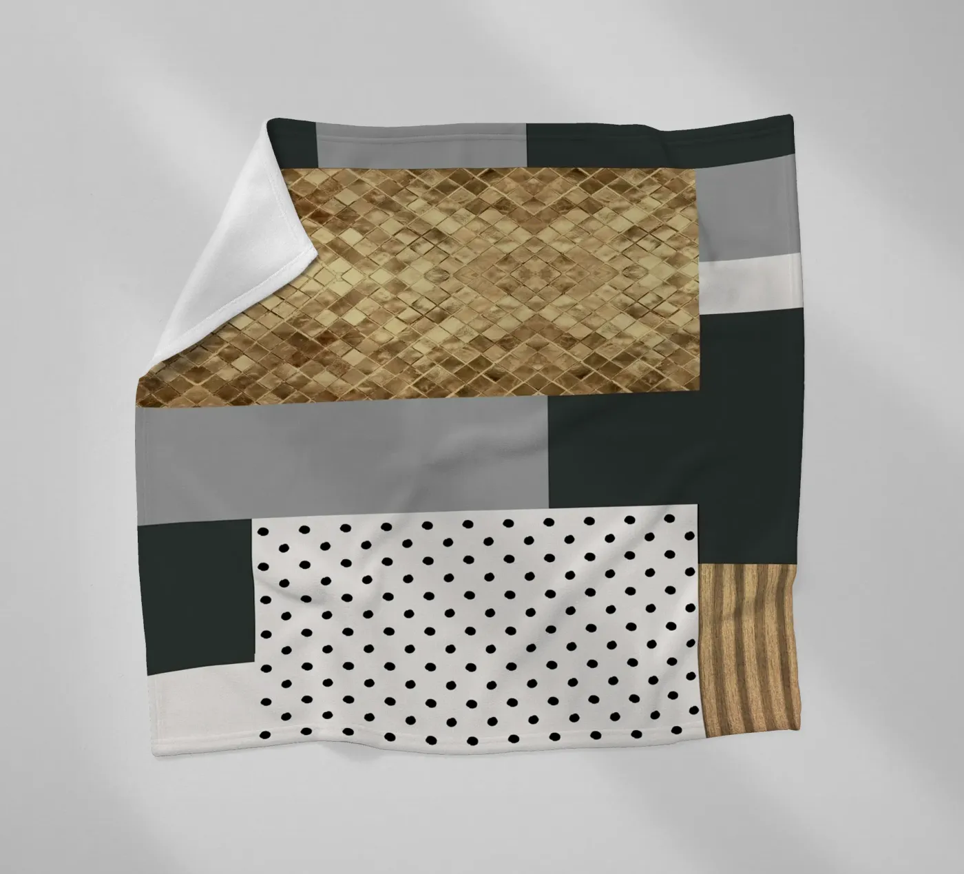 gray abstract Fleecedecke von vintageshop