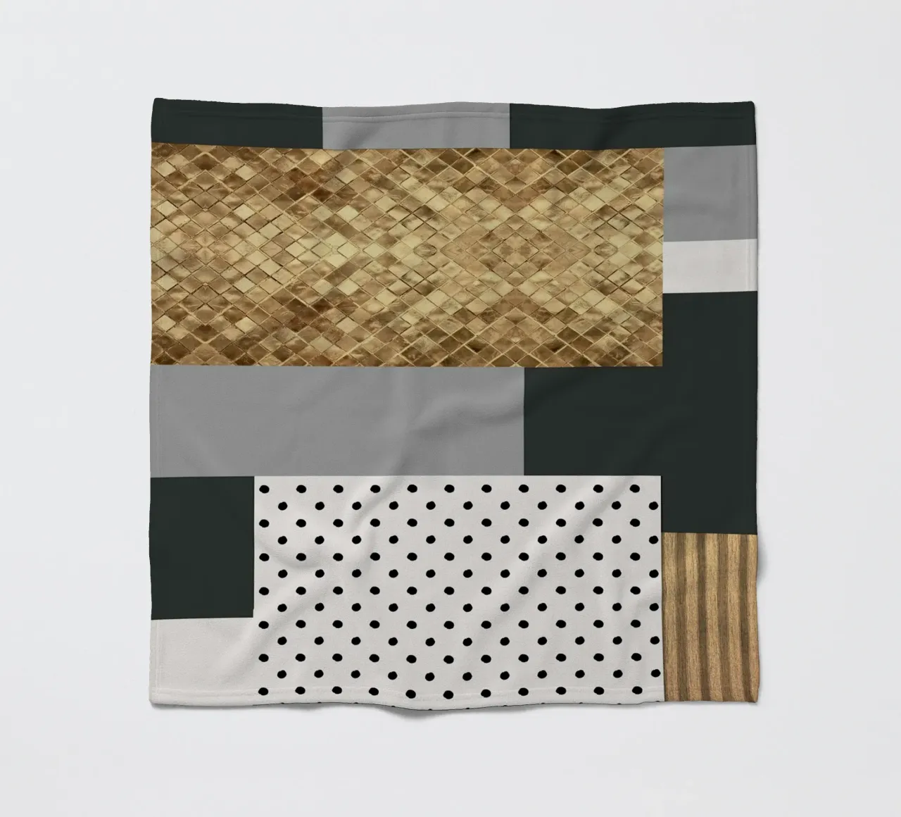 gray abstract coperta in pile da vintageshop