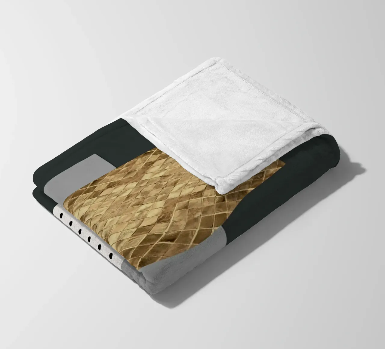 gray abstract coperta in pile da vintageshop