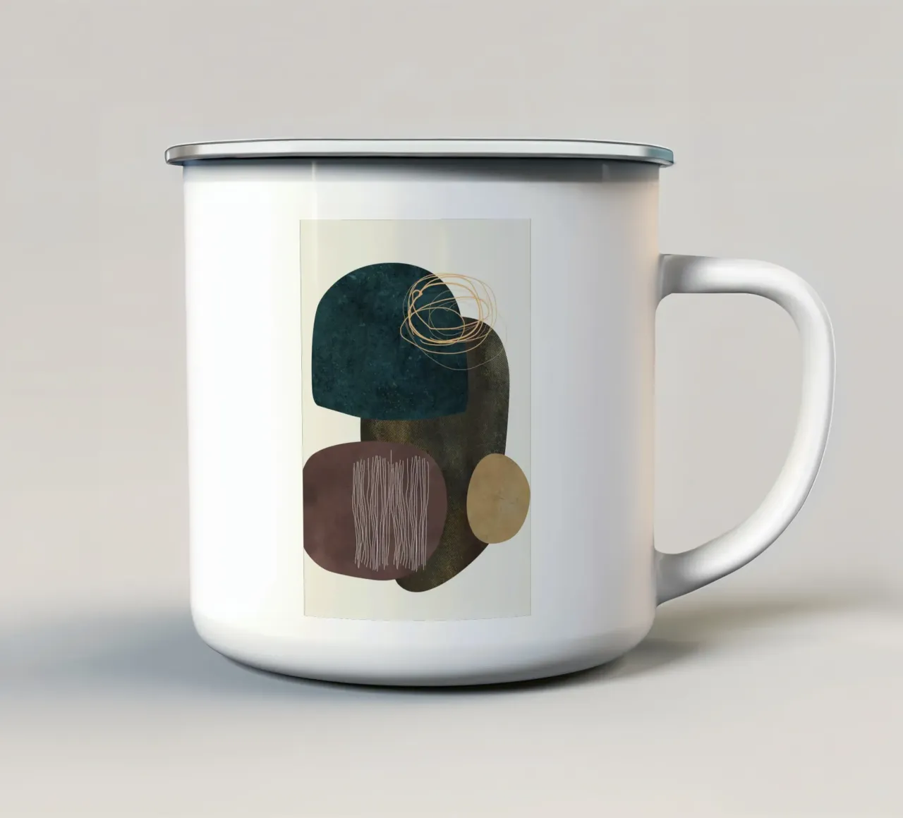 abstract boho x tazza in smalto da vintageshop