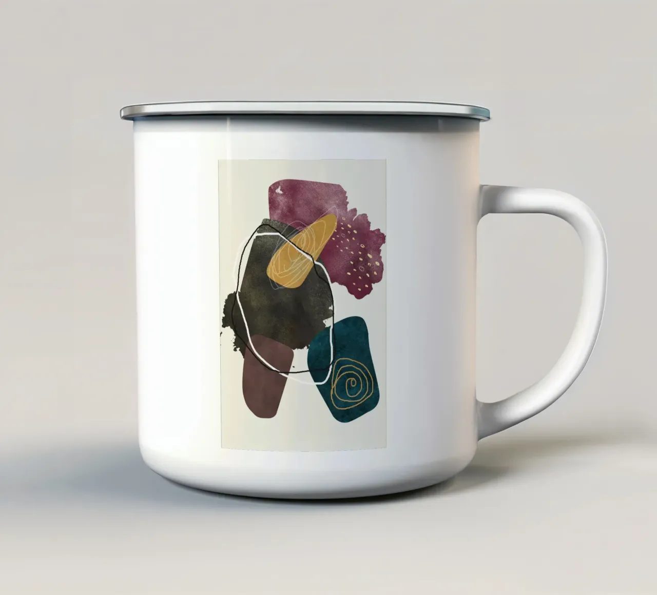 abstract boho xl tazza in smalto da vintageshop