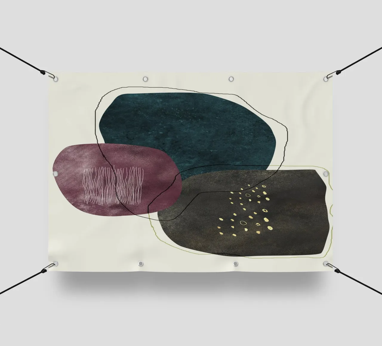 abstract boho art telo in pvc da vintageshop