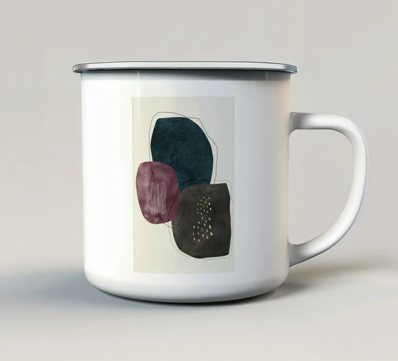abstract boho art tazza in smalto da vintageshop