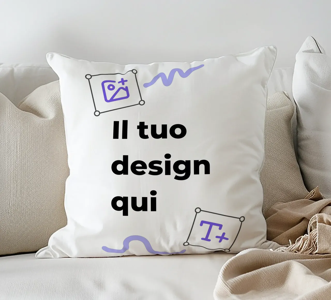 Il tuo design qui cuscino da JUNIQE