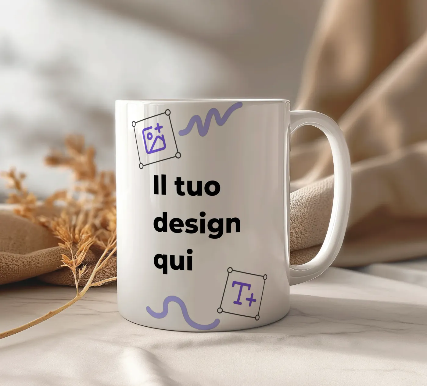 Il tuo design qui tazza in ceramica da JUNIQE