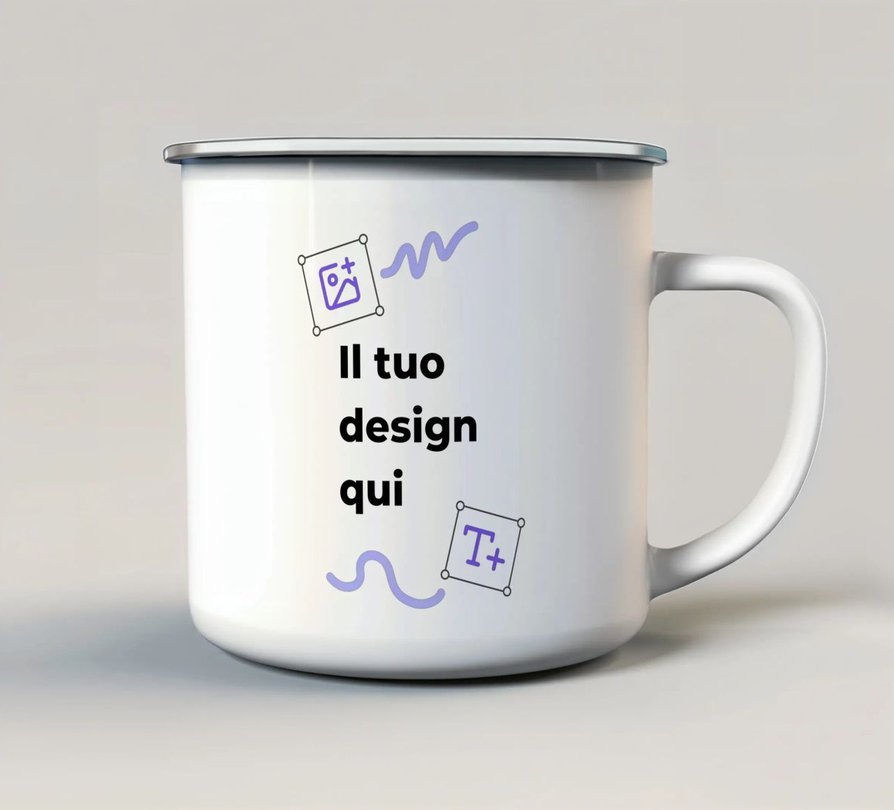 Il tuo design qui tazza in smalto da JUNIQE