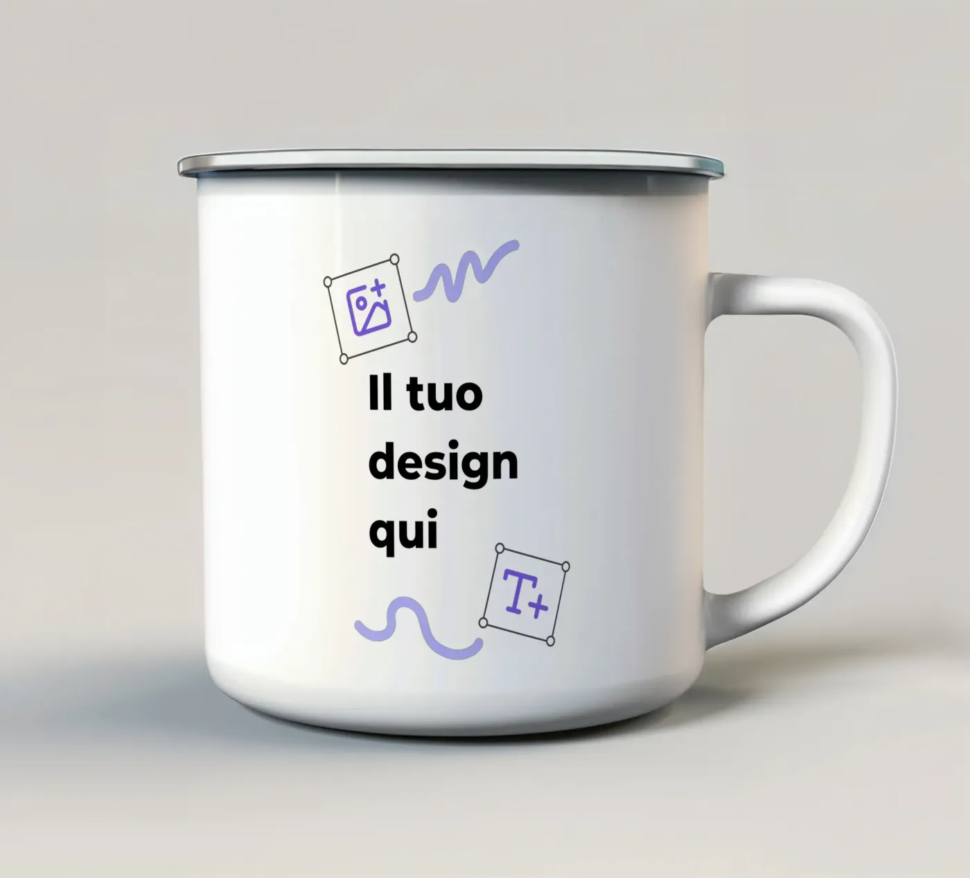Il tuo design qui tazza in smalto da JUNIQE