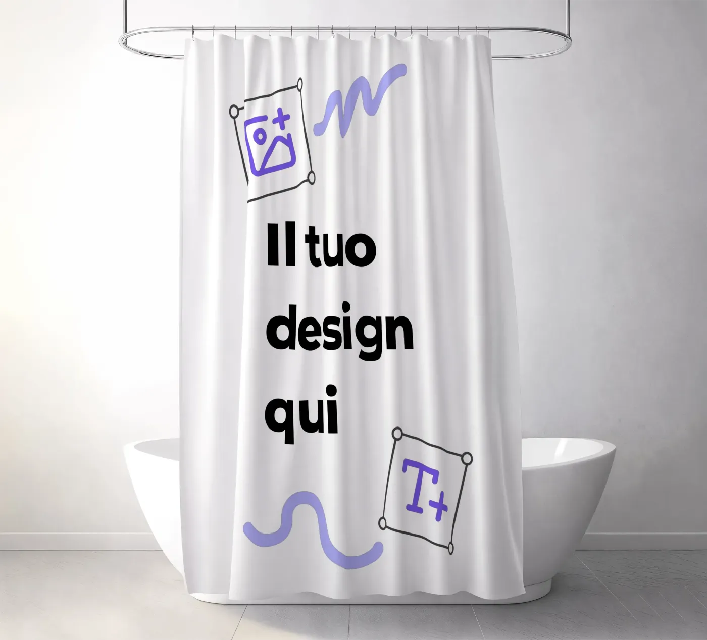 Il tuo design qui tenda da doccia da JUNIQE
