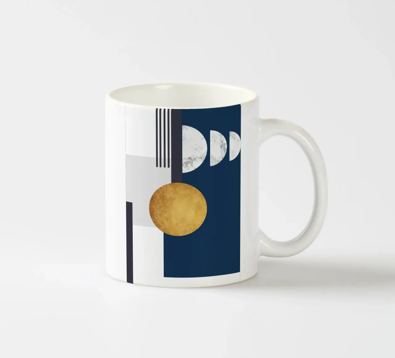 abstract geometric half moon tazza in ceramica da vintageshop
