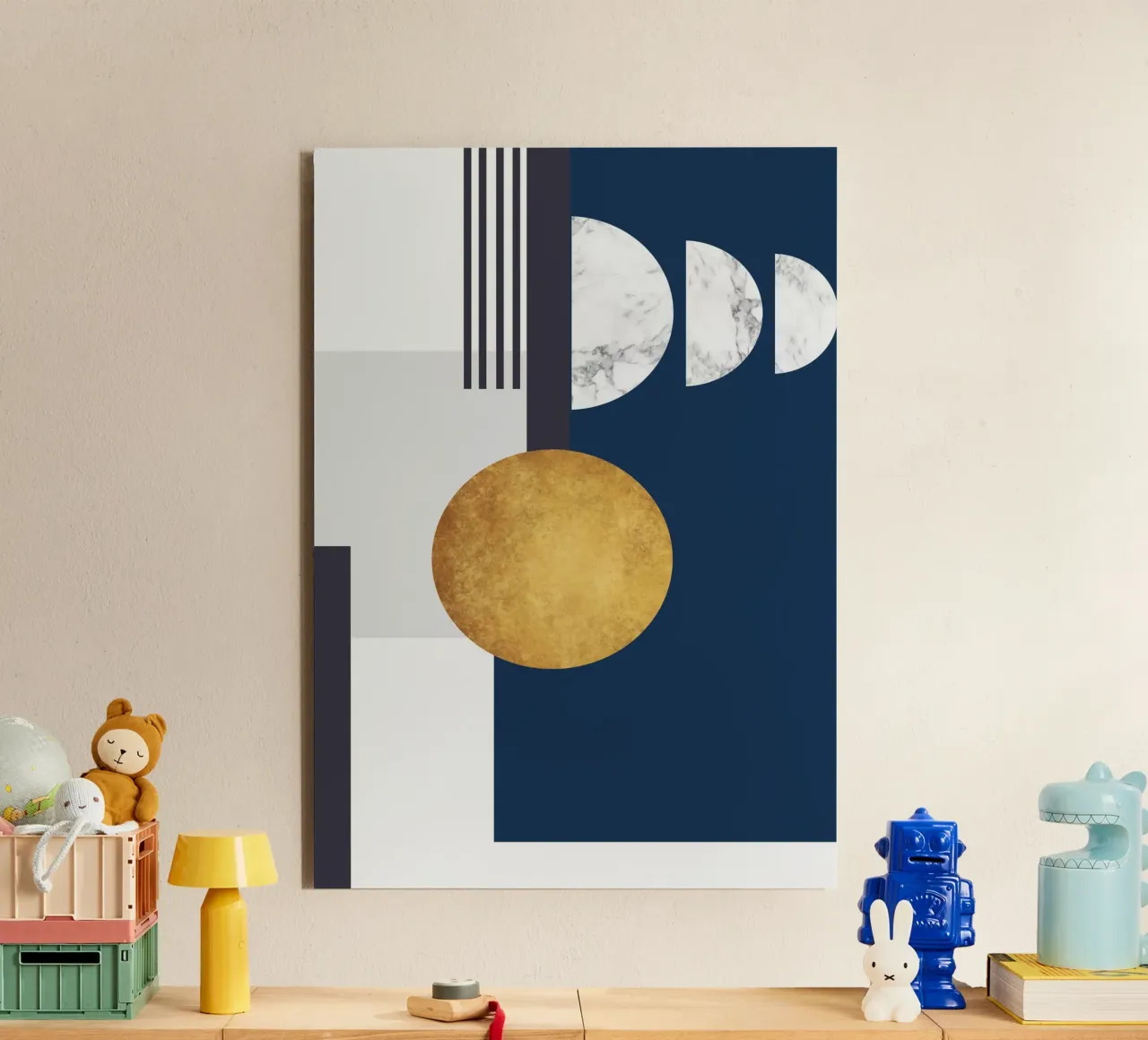 abstract geometric half moon alluminio dibond da vintageshop