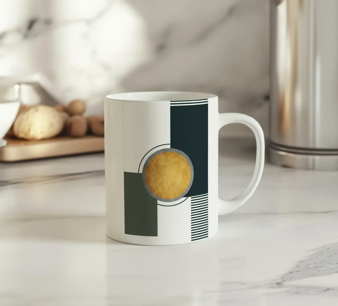 abstract geometric moon tazza in ceramica da vintageshop