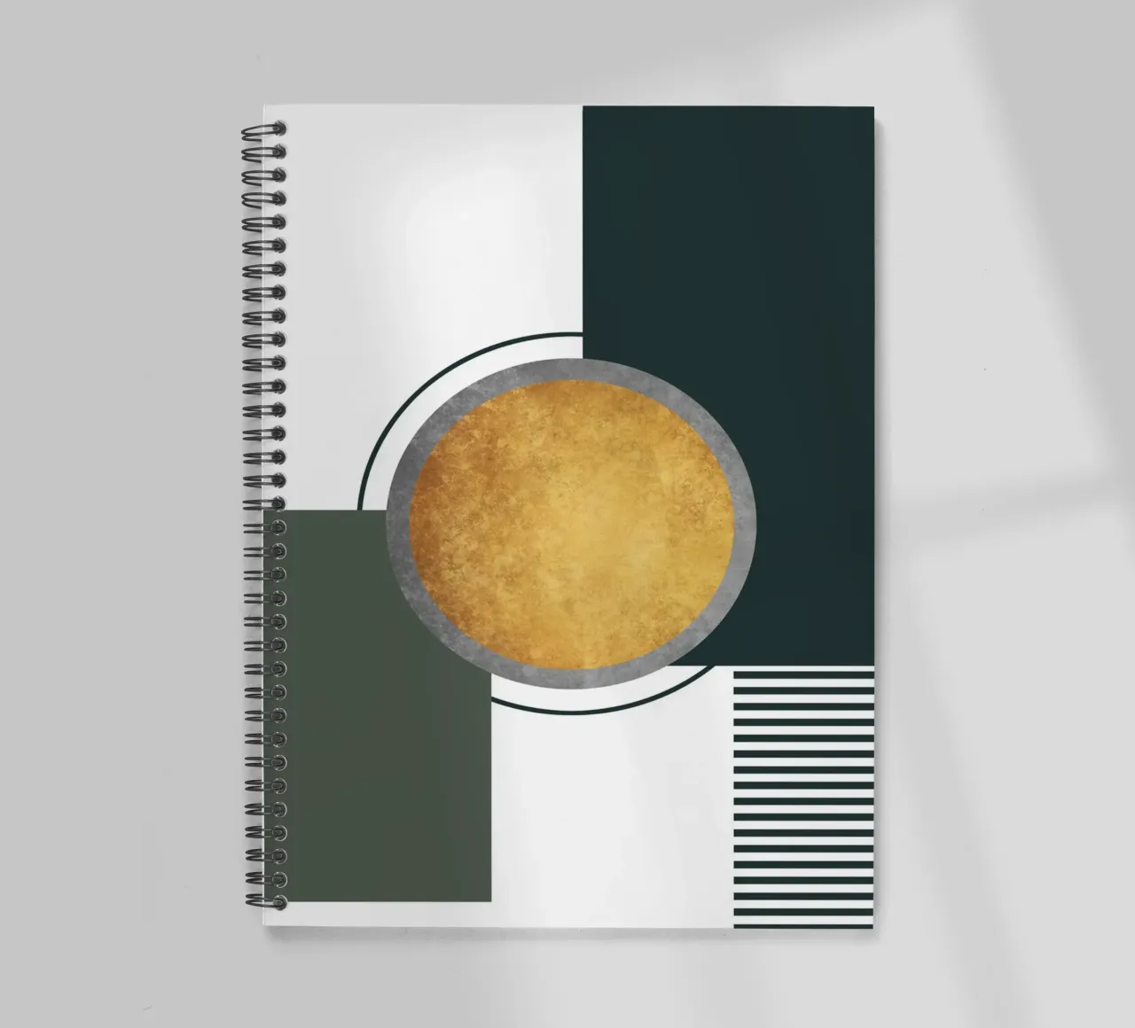 abstract geometric moon spiral notebook by vintageshop