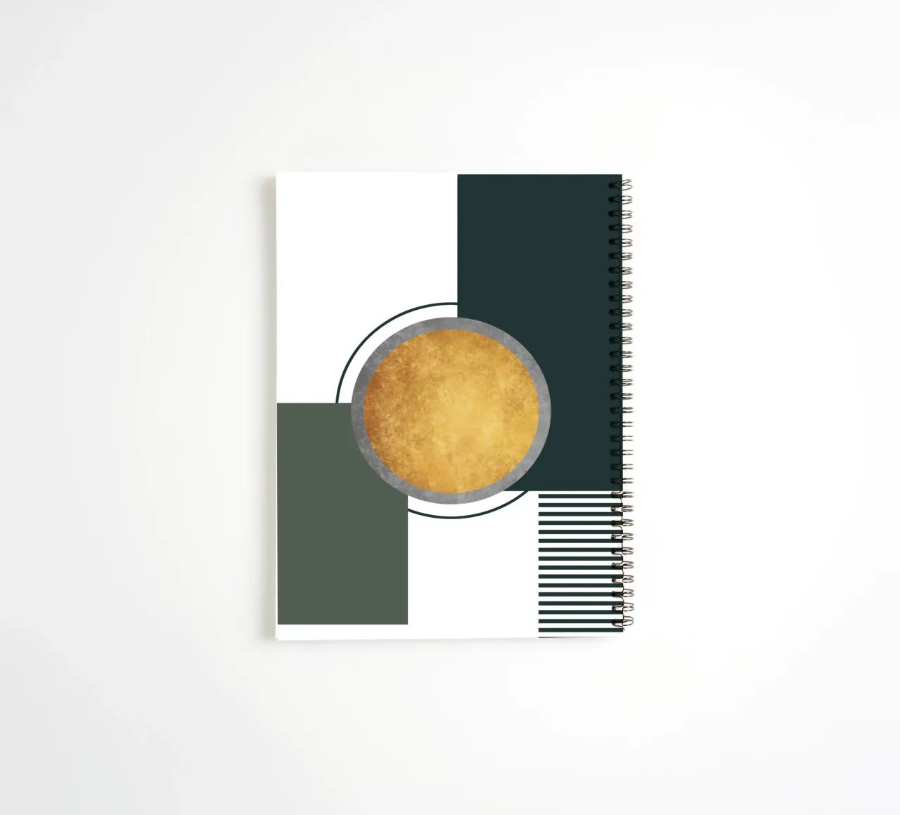 abstract geometric moon spiral notebook by vintageshop