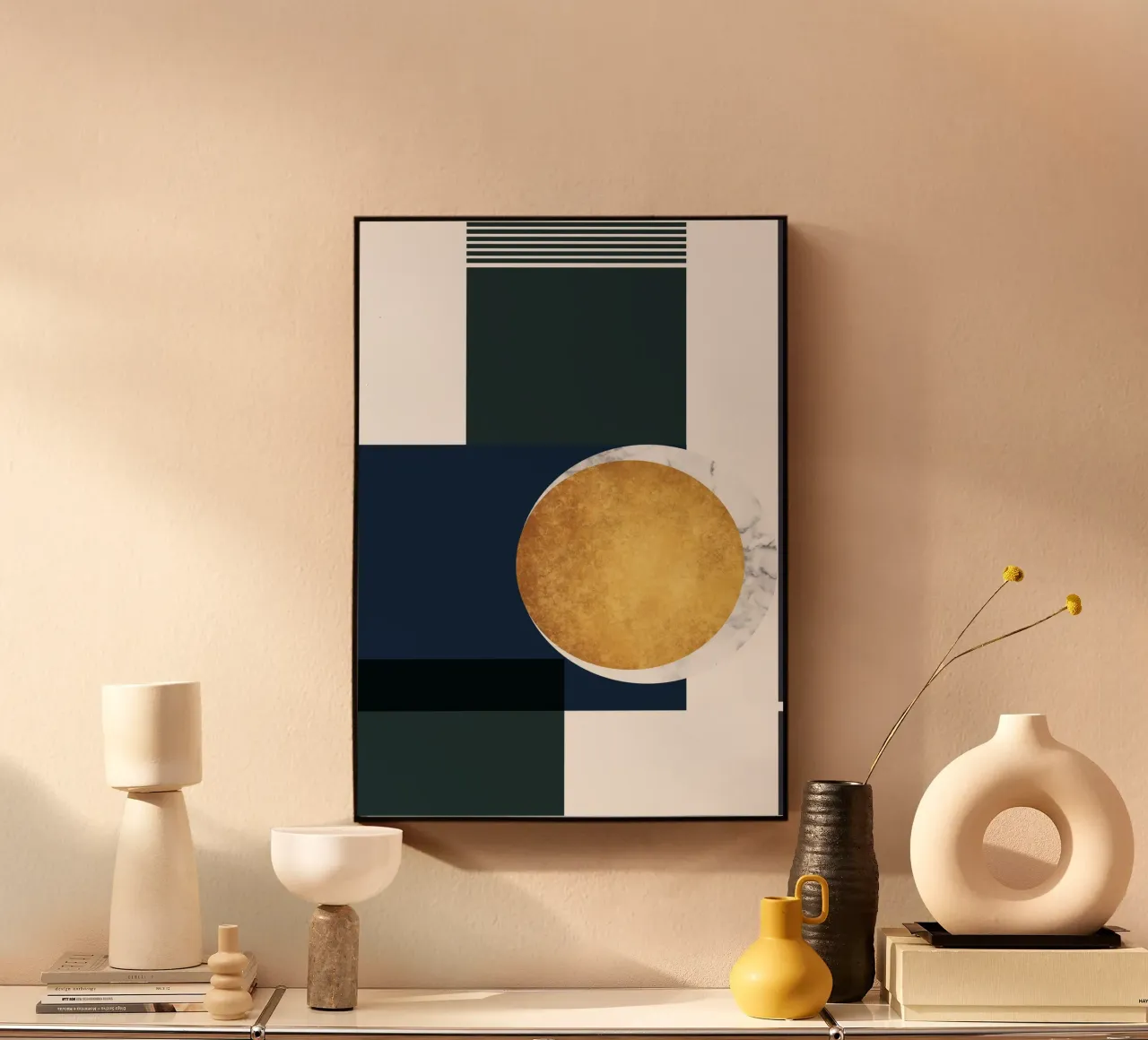 abstract geometric moon x plexiglass da vintageshop