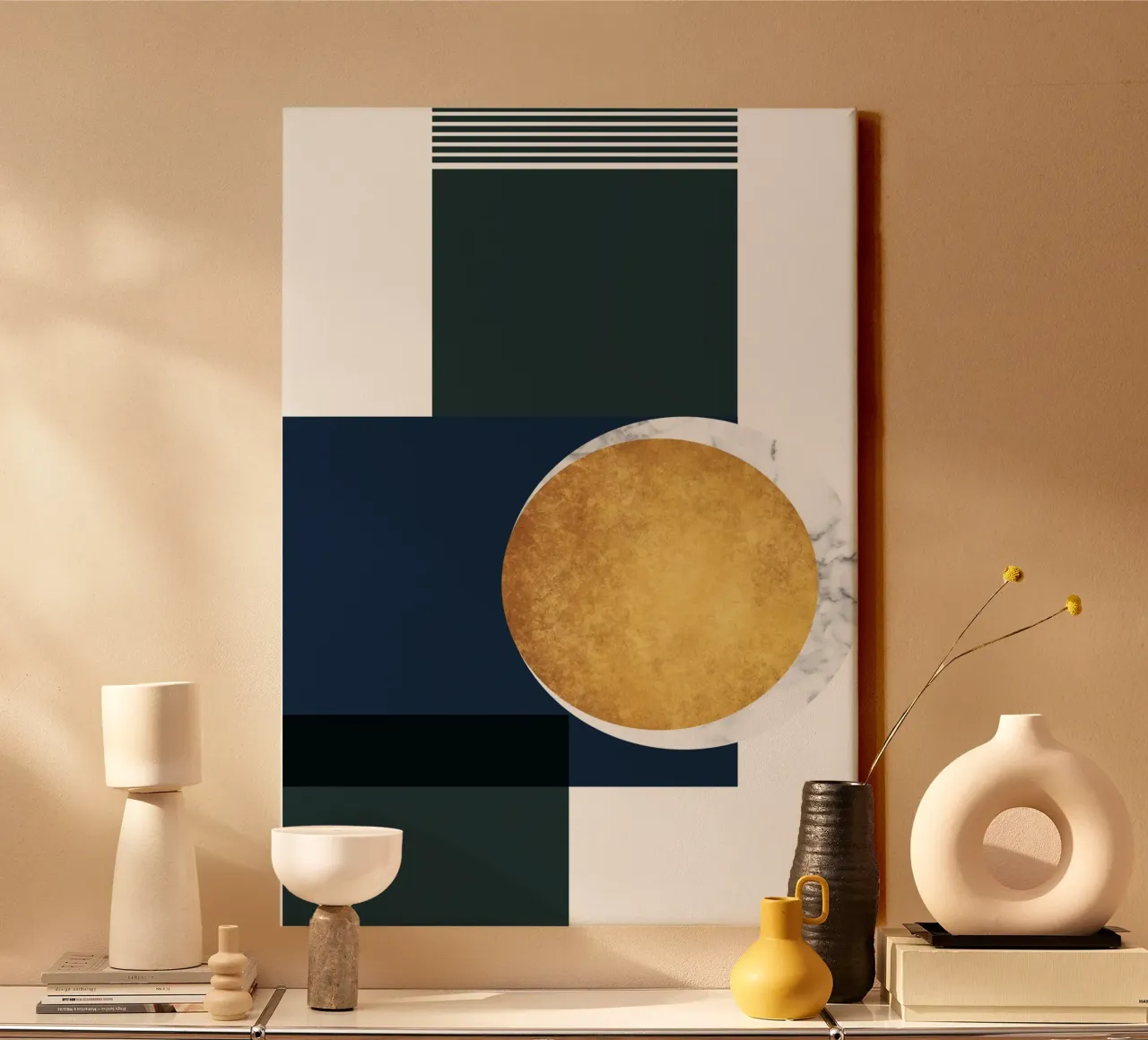 abstract geometric moon x tela da vintageshop