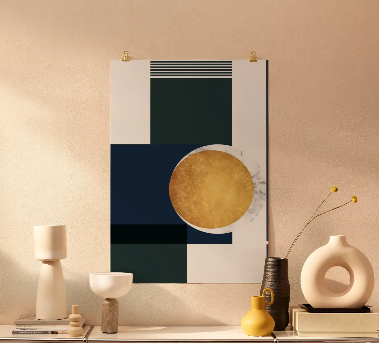 abstract geometric moon x carta hahnemühle da vintageshop