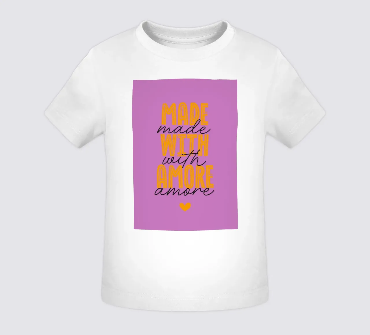 Made with amore maglietta neonato da Fraysein Design