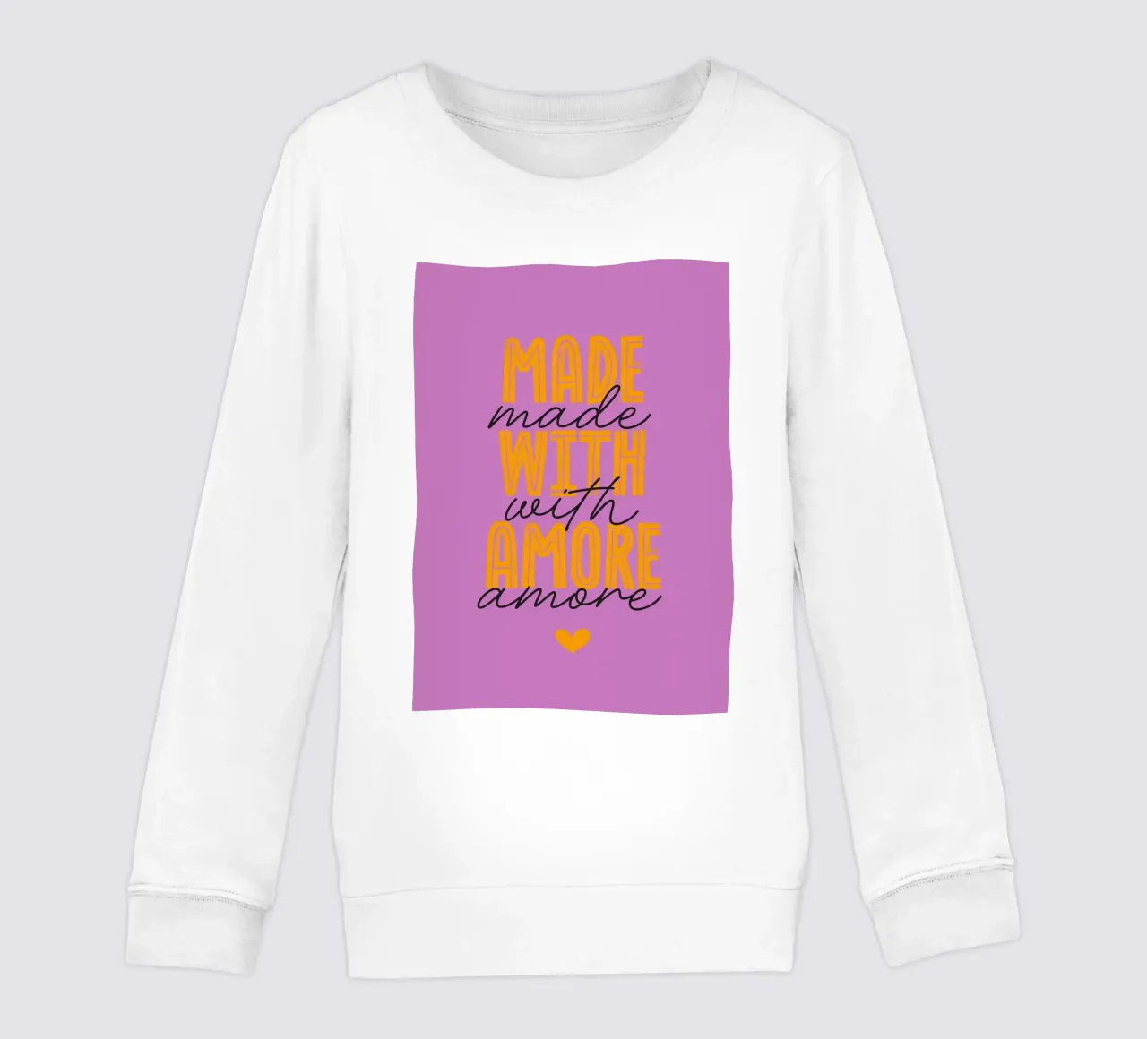 Made with amore felpa bambino da Fraysein Design