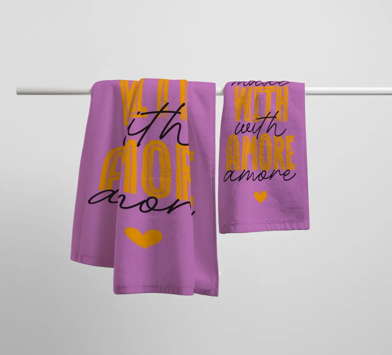 Made with amore asciugamano da bagno da Fraysein Design