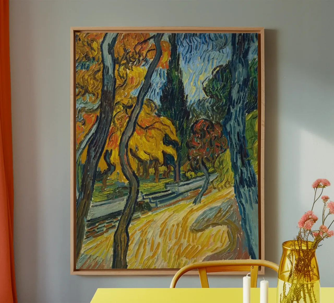 natuurlijk herfstlandschap canvas met Baklijst van cloud shop