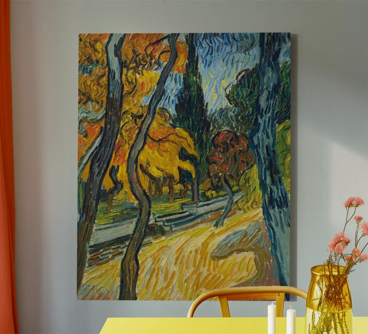 natuurlijk herfstlandschap canvas met Baklijst van cloud shop