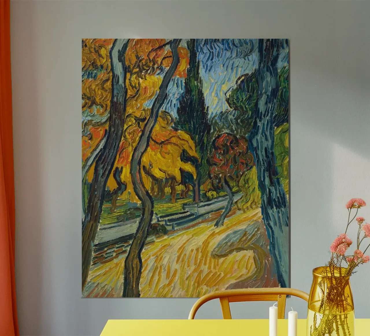 paesaggio naturale autunnale poster con telaio in alluminio da cloud shop