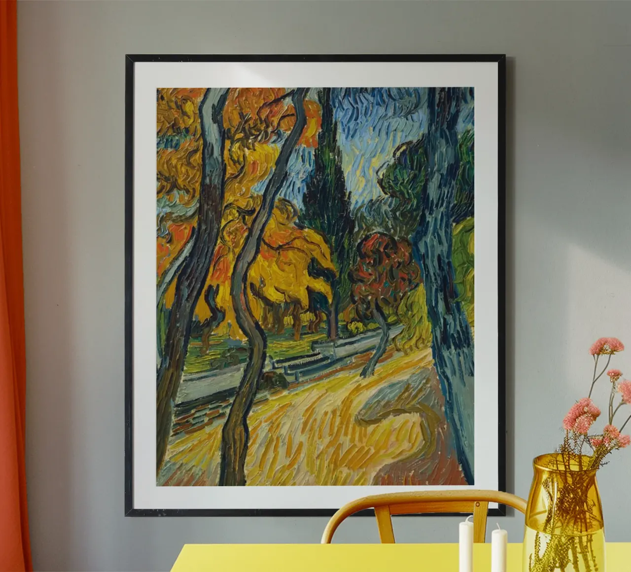 paesaggio naturale autunnale poster con telaio in alluminio da cloud shop
