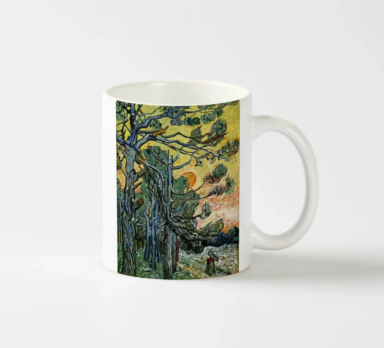 figura che cammina al tramonto tazza in ceramica da cloud shop