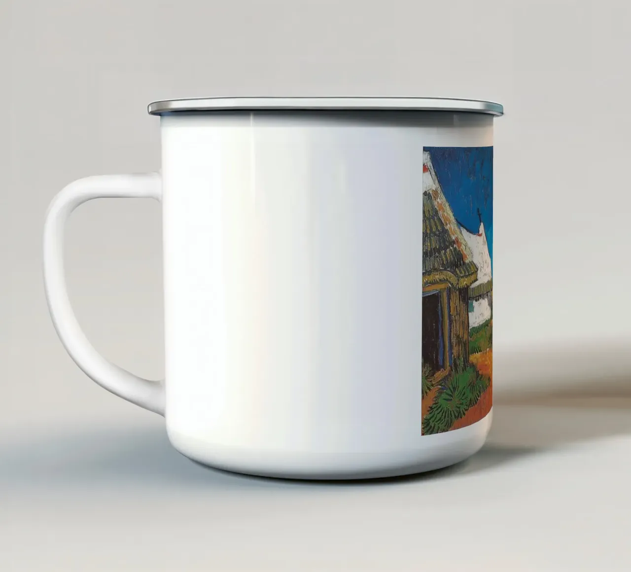 tetto di paglia della capanna tazza in smalto da cloud shop