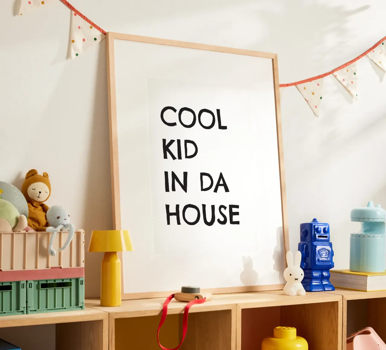 Cool kid in da house poster con telaio in alluminio da Fraysein Design