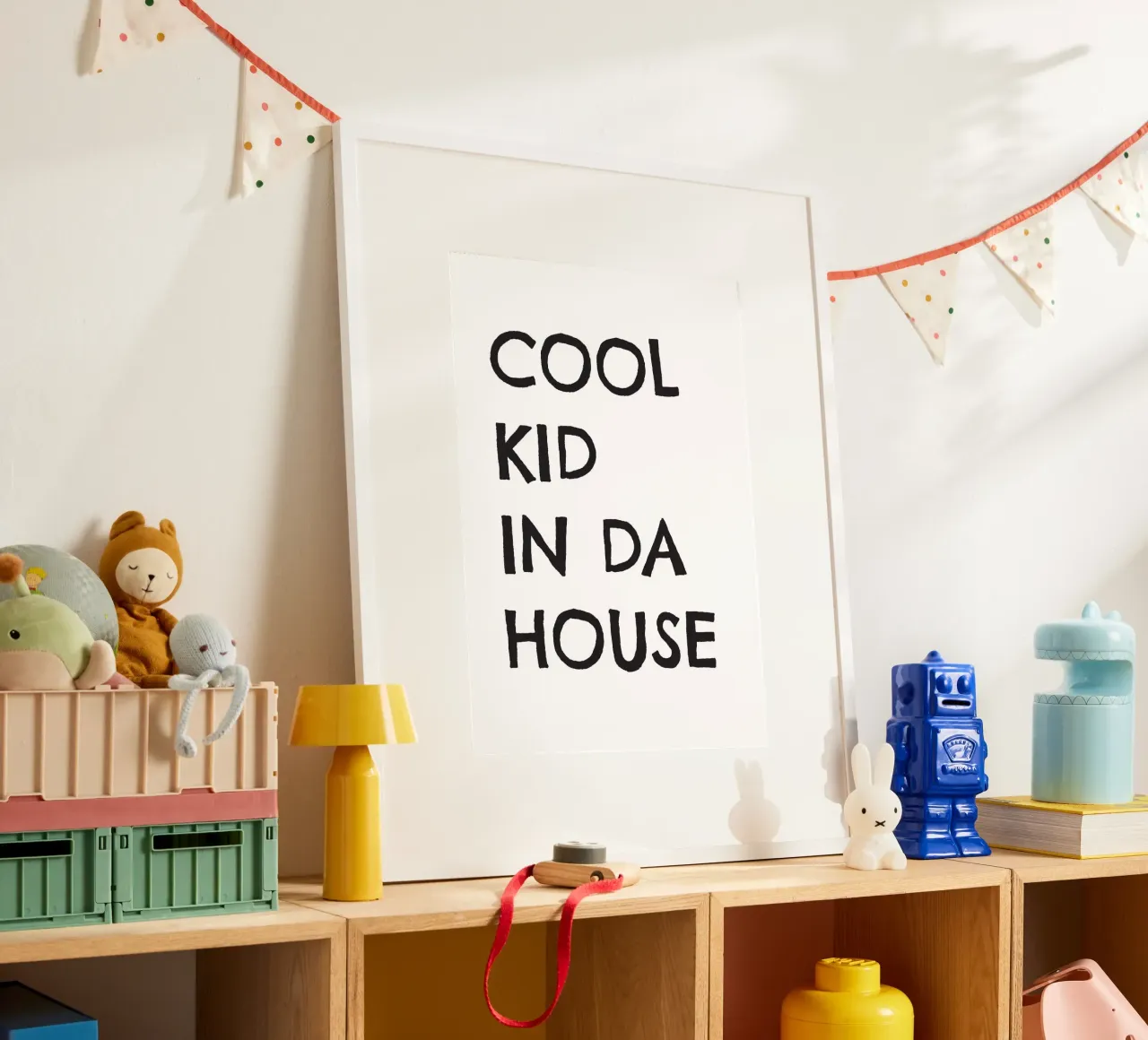 Cool kid in da house poster con telaio in alluminio da Fraysein Design