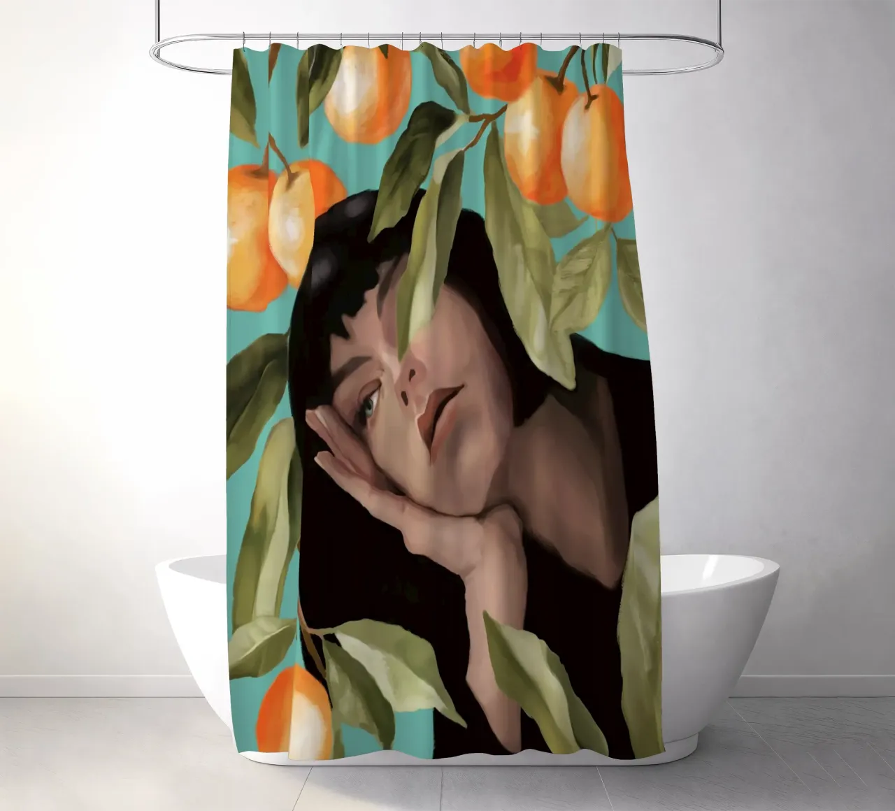 Tangerine Dream shower curtain by Nadjaa