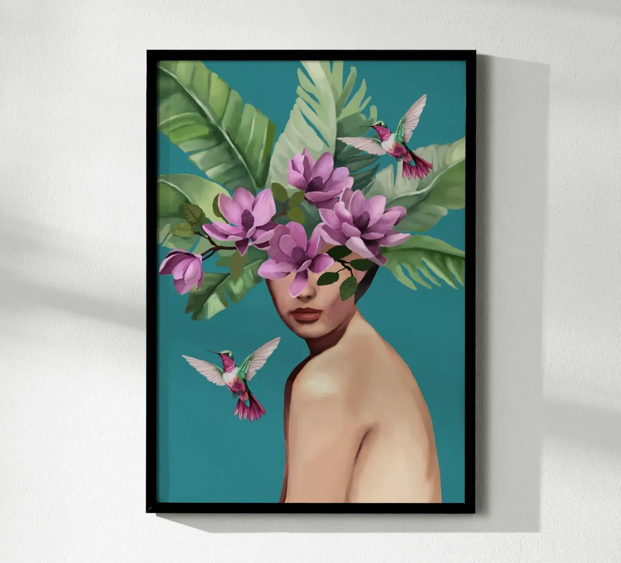 Hummingbird Whispers poster con telaio in plastica da Nadjaa