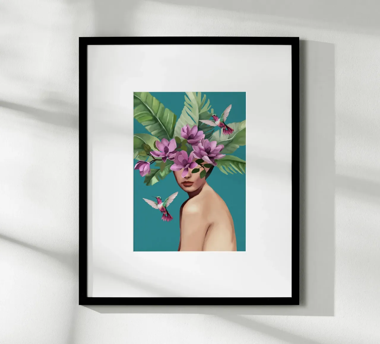 Hummingbird Whispers poster con telaio in plastica da Nadjaa