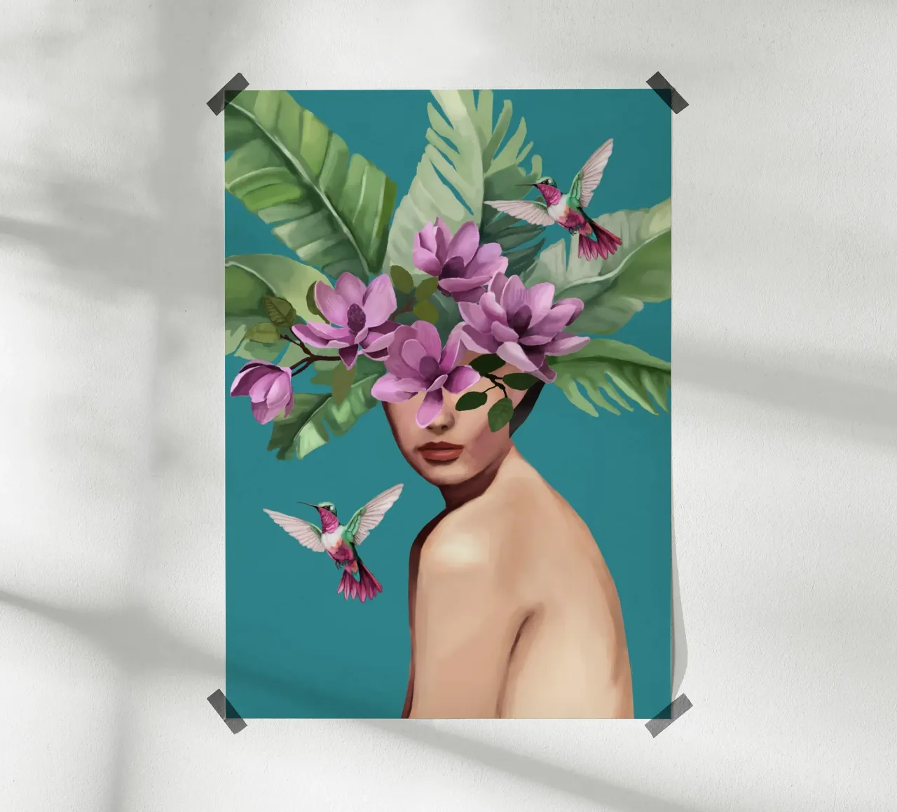 Hummingbird Whispers poster con telaio in plastica da Nadjaa