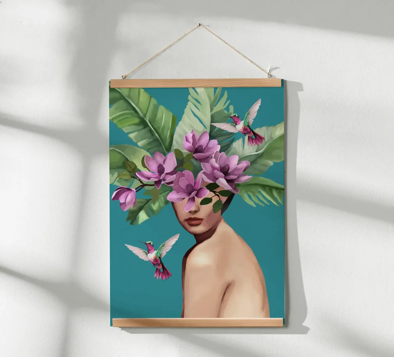 Hummingbird Whispers poster con telaio in plastica da Nadjaa